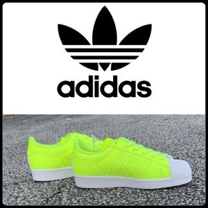 New Adidas Superstar Jr Neon Sneakers